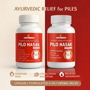 Pilo Nasak Natural Churan & Capsules Combo – Herbal Digestive Support Formula for Piles Care, Gut Health & Constipation Relief | Baidbaan Cares