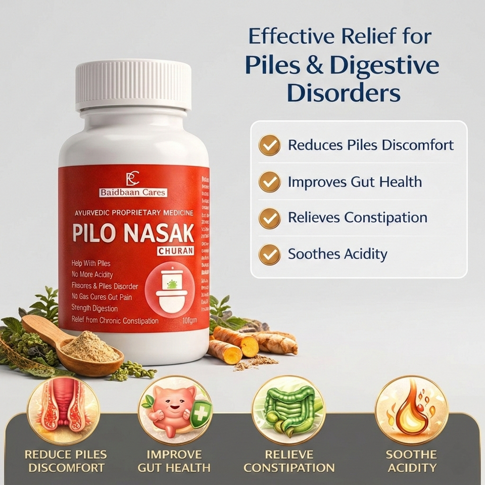 Pilo Nasak Natural Capsules – Herbal Digestive Wellness Support | Traditional Natural Formula for Gut Balance & Rectal Comfort | Baidbaan Cares